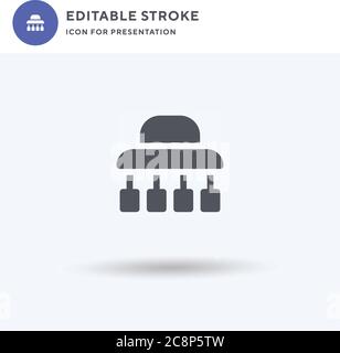 Korkhut Icon Vektor, gefüllt flache Zeichen, solide Piktogramm isoliert auf weiß, Logo-Illustration. Korkhut Symbol für Präsentation. Stock Vektor