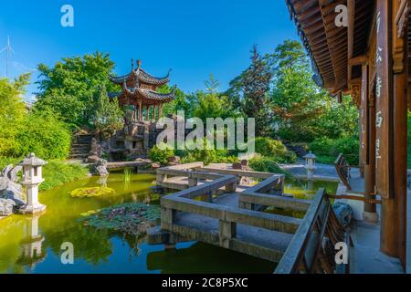 Kleiner aber schöner Chinagarten oder Chinesischer Garten, Stuttgarter Innenstadt, Bundesland Baden-Würtemberg, Süddeutschland, Mitteleuropa Stockfoto