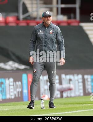 SOUTHAMPTON, GROSSBRITANNIEN. 26. JULI 2020 Southampton-Manager, Ralph Hasenhuttl beim Premier League-Spiel zwischen Southampton und Sheffield United im St Mary's Stadium, Southampton. (Kredit: Jon Bromley, Mi News) Kredit: MI Nachrichten & Sport /Alamy Live Nachrichten Stockfoto