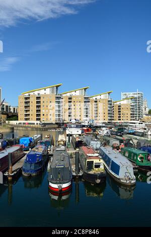 Limehouse Basin Marina, Limehouse, Tower Hamlets, East London, Großbritannien Stockfoto