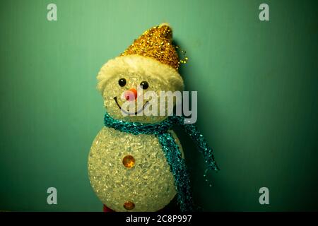 Schneemann-Showpiece aus Glasperlen Stockfoto