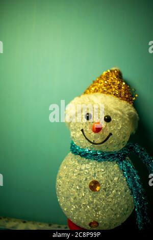 Schneemann-Showpiece aus Glasperlen Stockfoto