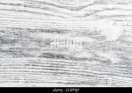 Holz bemalt weißen Hintergrund mit grauen Streifen. Alte strukturierte natürliche Oberfläche. Leuchtbrett Stockfoto