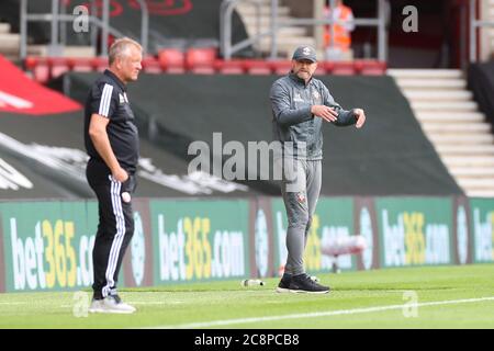 SOUTHAMPTON, GROSSBRITANNIEN. 26. JULI 2020 Southampton-Manager, Ralph Hasenhuttl beim Premier League-Spiel zwischen Southampton und Sheffield United im St Mary's Stadium, Southampton. (Kredit: Jon Bromley, Mi News) Kredit: MI Nachrichten & Sport /Alamy Live Nachrichten Stockfoto