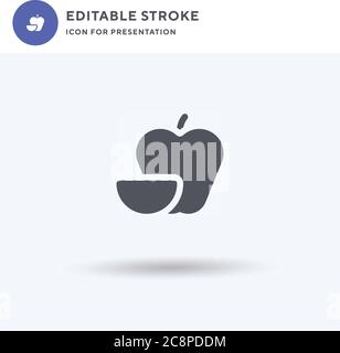 Apple Icon Vektor, gefülltes flaches Zeichen, solides Piktogramm isoliert auf weiß, Logo-Illustration. Apple-Symbol für die Präsentation. Stock Vektor