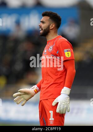 Brentford Torwart David Raya Martin während des Sky Bet Championship Play-off erste Bein Spiel im Liberty Stadium, Swansea. Stockfoto
