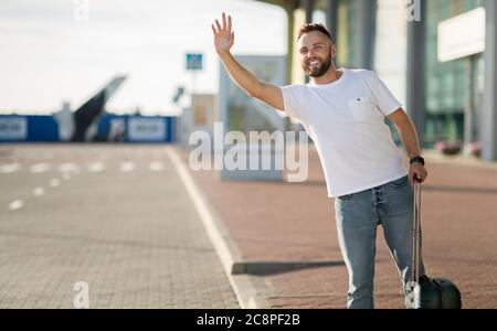 Touristische versuchen, Taxi, Ankunft am Flughafen Stockfoto