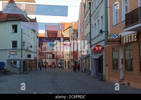 Ingolstadt, Bayern / Deutschland - Juli 03 2019: Altstadt von Ingolstadt, Bayern/Deutschland Stockfoto