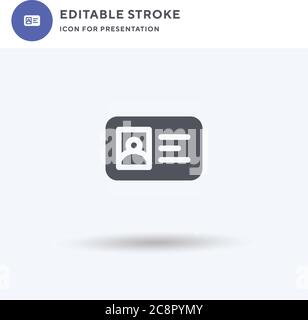 Symbolvektor für Mitgliedskarte, gefülltes flaches Schild, einfarbig auf weiß isoliertes Piktogramm, Logo-Illustration. Symbol für die Mitgliedskarte zur Präsentation. Stock Vektor