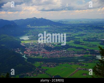 Füssen, Deutschland: Blick auf die Stadt Stockfoto