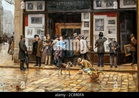 Joan Ferrer Miró Maler (Vilanova i la Geltrú 1850 - Barcelona 1931). Öffentliche Ausstellung eines Bildes (1888), Öl auf Leinwand.