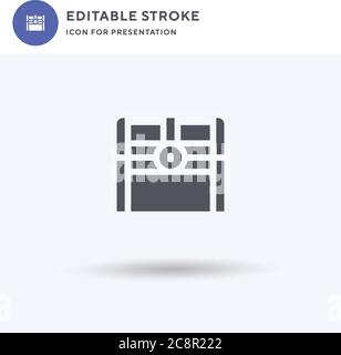 Brust-Symbol-Vektor, gefüllt flache Zeichen, solide Piktogramm isoliert auf weiß, Logo-Illustration. Brustkorb-Symbol für Präsentation. Stock Vektor