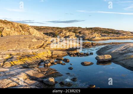 Abendsonne an den Klippen im Sommer Stockfoto