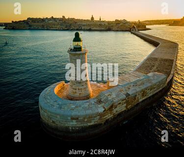 Leuchtturm in der Hauptstadt Malta Stockfoto