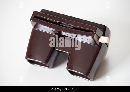 ViewMaster (oder View-Master) Modell E Bakelite 3D Dia Film Reel Viewer aus den 1950er/60er Jahren Stockfoto