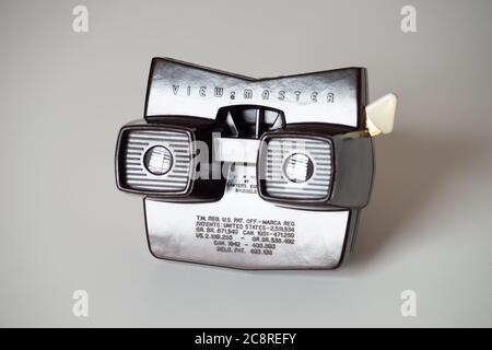 ViewMaster (oder View-Master) Modell E Bakelite 3D Dia Film Reel Viewer aus den 1950er/60er Jahren Stockfoto