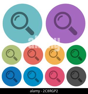 Flaches Symbol für die Farblupe auf rundem Hintergrund. Stock Vektor