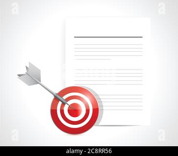 Ziel und Dokumente. Illustration Design auf weißem Hintergrund Stock Vektor