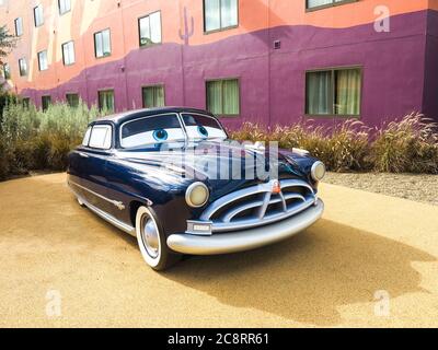 ORLANDO, FLORIDA – 21. Dezember 2015 – Doc Hudson aus Autos im Disney's Art of Animation Resort in Walt Disney World Stockfoto