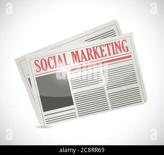 Social Marketing Zeitung Illustration Design auf einem weißen Hintergrund Stock Vektor