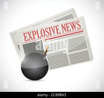 Explosive News Konzept Illustration Design auf weißem Hintergrund Stock Vektor