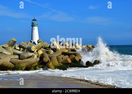 Leuchtturm am Seabright Beach in Santa Cruz Stockfoto