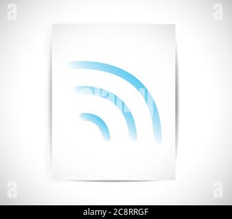 Papier und WLAN-Verbindung Signal Illustration Design auf einem weißen Hintergrund Stock Vektor