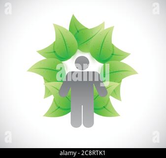 Blätter um ein Volk. Illustration Design auf weißem Hintergrund Stock Vektor