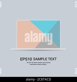 Moderne Laptop mit farbigen Bildschirm realistische Mockup Gadgets und Geräte Konzept kopieren Raum Vektor Illustration Stock Vektor