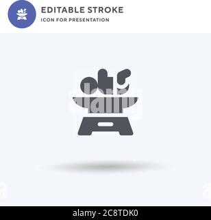 Baby Gewicht Symbol Vektor, gefüllt flache Zeichen, solide Piktogramm isoliert auf weiß, Logo-Illustration. Baby Gewicht Symbol für Präsentation. Stock Vektor