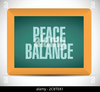 Peace Balance Schild. Illustration Design auf weißem Hintergrund Stock Vektor