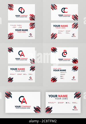 Visitenkartendesign mit CA und C Firmenlogo. Modernes flaches Design-Konzept für Landing Page-Website, mobile Apps ui ux, Banner Poster, Flyer broc Stock Vektor