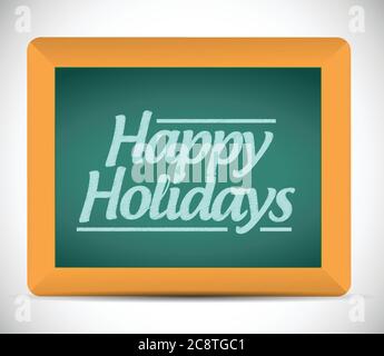 Frohe Festtage Nachricht auf einer Tafel Illustration Design Grafik geschrieben Stock Vektor