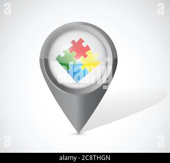 Zeiger Puzzle Stücke Illustration Design auf einem weißen Hintergrund Stock Vektor