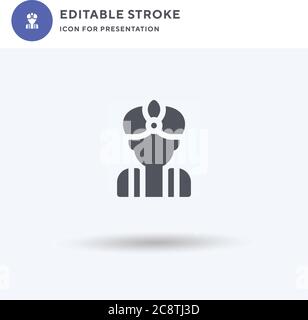 Turban Icon Vektor, gefüllt flaches Zeichen, solides Piktogramm isoliert auf weiß, Logo-Illustration. Turban-Symbol für die Präsentation. Stock Vektor