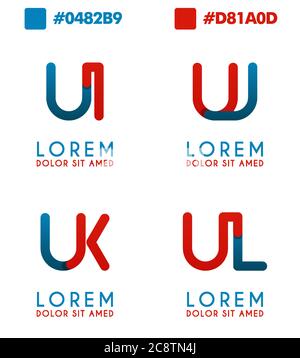 U Alphabet Logo Konzept für Unternehmen oder Unternehmen Industrie, drucken verschiedene Online-und Offline-, Promotion-Werbung und Marketing. Kann für landin Stock Vektor