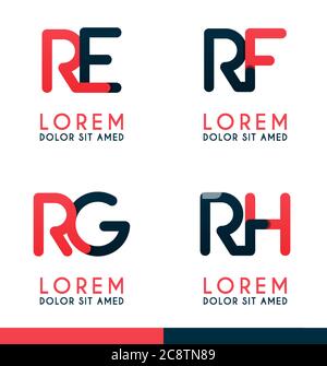 R Alphabet Logo Konzept für Unternehmen oder Unternehmen Industrie, drucken verschiedene Online-und Offline-, Promotion-Werbung und Marketing. Kann für landin Stock Vektor