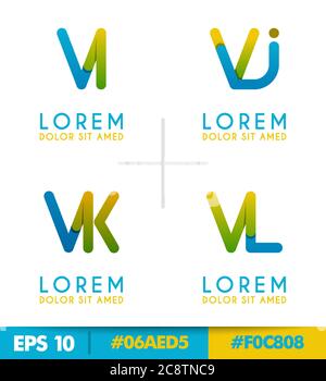 V Alphabet Logo Konzept für Unternehmen oder Unternehmen Industrie, drucken verschiedene Online-und Offline-, Promotion-Werbung und Marketing. Kann für landin Stock Vektor