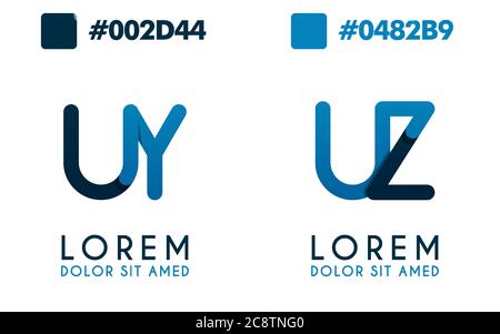 U Alphabet Logo Konzept für Unternehmen oder Unternehmen Industrie, drucken verschiedene Online-und Offline-, Promotion-Werbung und Marketing. Kann für landin Stock Vektor