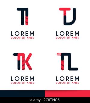 T Alphabet Logo Konzept für Unternehmen oder Unternehmen Industrie, drucken verschiedene Online-und Offline-, Promotion-Werbung und Marketing. Kann für landin Stock Vektor