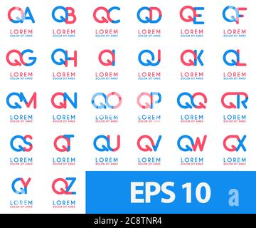 Q Alphabet Logo Konzept für Unternehmen oder Unternehmen Industrie, drucken verschiedene Online-und Offline-, Promotion-Werbung und Marketing. Kann für landin Stock Vektor