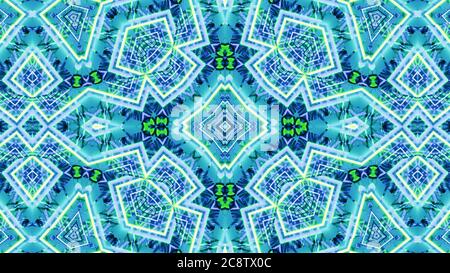 Beruhigende blau-grüne Licht Polygonal Dimension 3d Illustration Hintergrund Stockfoto