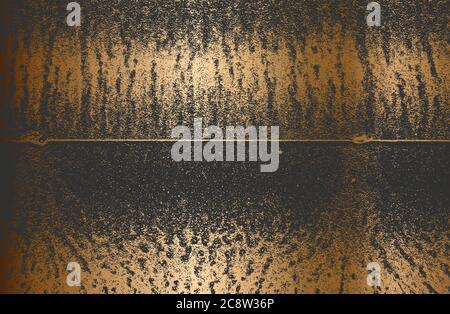 Luxus golden schwarz Metall Gradienten Hintergrund mit notgekleideten Metallplatte Textur. Stock Vektor