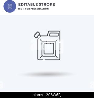 Jerrycan Icon Vektor, gefüllt flaches Zeichen, solides Piktogramm isoliert auf weiß, Logo-Illustration. Jerrycan-Symbol für die Präsentation. Stock Vektor