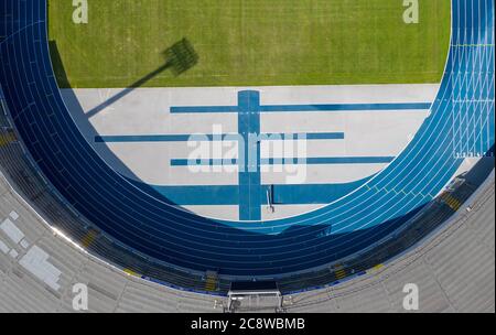 Braunschweig, Deutschland. 17. Juli 2020. firo: 17.07.2020, Fußball, 2.Bundesliga, Saison 2020/2021, Eintracht Braunschweig, Eintracht-Stadion, Regie Deutsche Leichtathletik-Meisterschaften 2020, Drohne, Drohnenaufnahme, zur weltweiten Nutzung Quelle: dpa/Alamy Live News Stockfoto