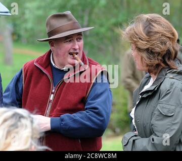 David Charles Robert Manners, 11. Duke of Rutland, und Emma Manners Herzogin von Rutland Belvoir Castle Familiensitz in Großbritannien Stockfoto