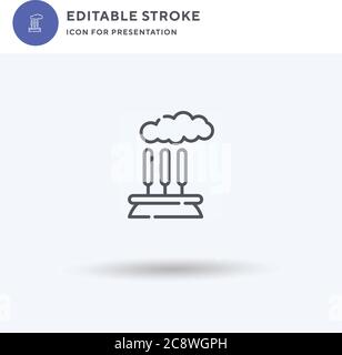 Weihrauch-Therapie-Symbolvektor, gefülltes flaches Schild, solides Piktogramm isoliert auf Weiß, Logo-Illustration. Symbol für die Weihrauchtherapie zur Präsentation. Stock Vektor