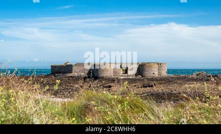 Fort Houmet herbé auf Alderney auf den Kanalinseln Stockfoto