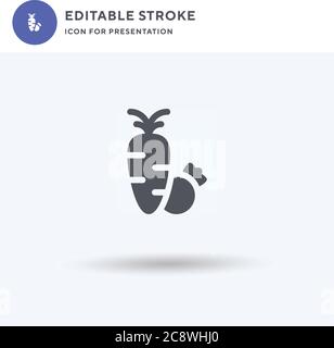 Gemüse Symbol Vektor, gefüllt flache Zeichen, solide Piktogramm isoliert auf weiß, Logo-Illustration. Gemüse Symbol für Präsentation. Stock Vektor