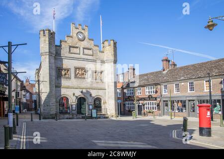 Das alte Rathaus auf dem Marktplatz in horsham Stadtzentrum West sussex Stockfoto